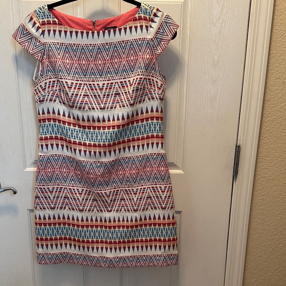 Vince Camuto Multicolor Geometric Mini Dress Size 6 Petitie